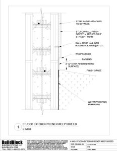 2 025 BB600 6 Inch Stucco Exterior Veener Weep Screed DWG