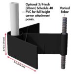 The BuildBlock Corner Web provides long attachment points horitzonally as well as space for PVC to be inserted the height of the wall.
