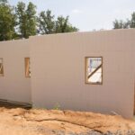 Exterior ICF walls, stacked and braced