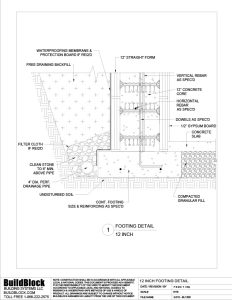 3.010 - BL1200 12 inch Footing Detail (DWG) - BuildBlock Insulating ...