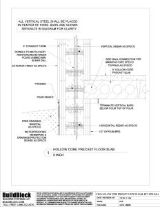 4.018 - BB800 8 inch Hollow Core Precast Floor Slab, Exterior Side Wall ...