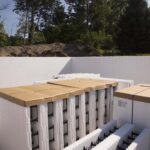 Material staged inside the jobsite