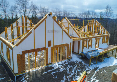 ICF walls poured in snowy conditions.
