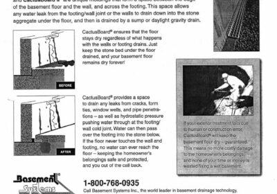 CactusBoard Basement Drain, Foundation Footing Wall Drain