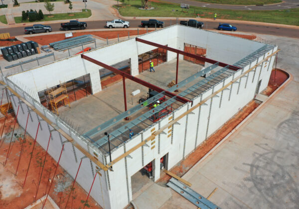 First Super Floor joists installed at the Sherwin Williams project