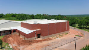 Exterior walls of an ICF gymnasium for Purcell public schools.