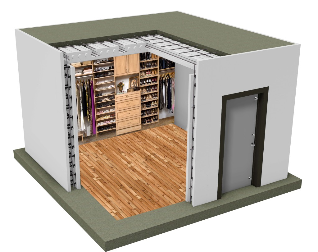 3D rendering of an ICF safe room
