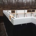 ICF walls with waterproofing membrane 