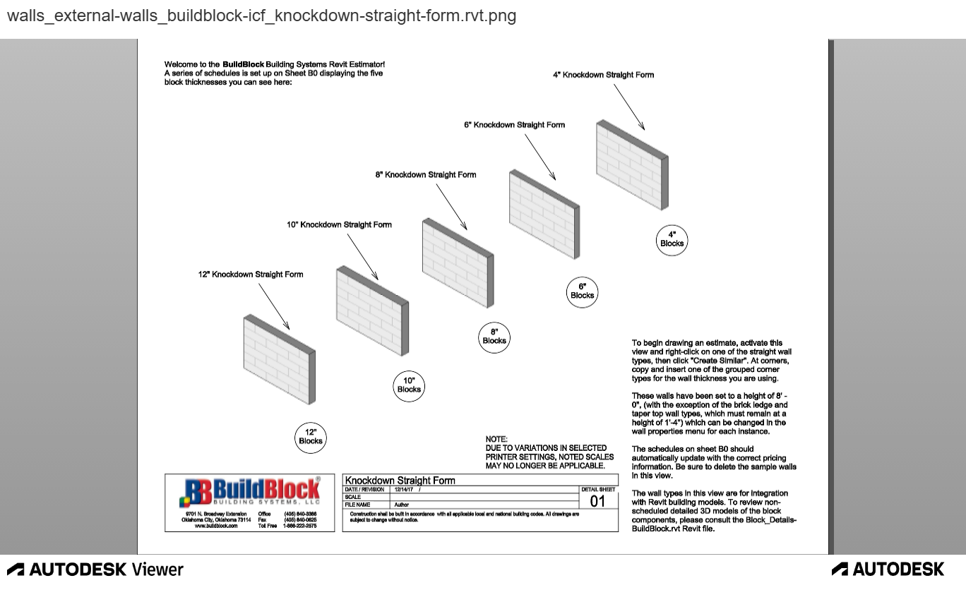 External Walls BuildBlock ICF Knockdown Straight Form (RVT)